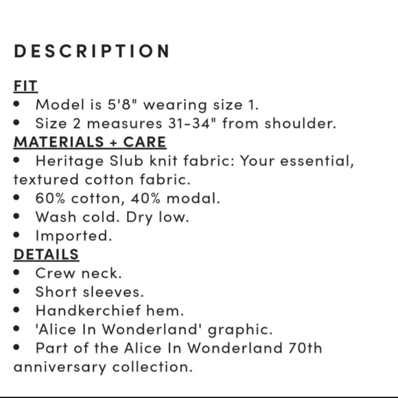 TORRID DISNEY Alice In Wonderland Handkerchief Hem Top! - Picture 10 of 11